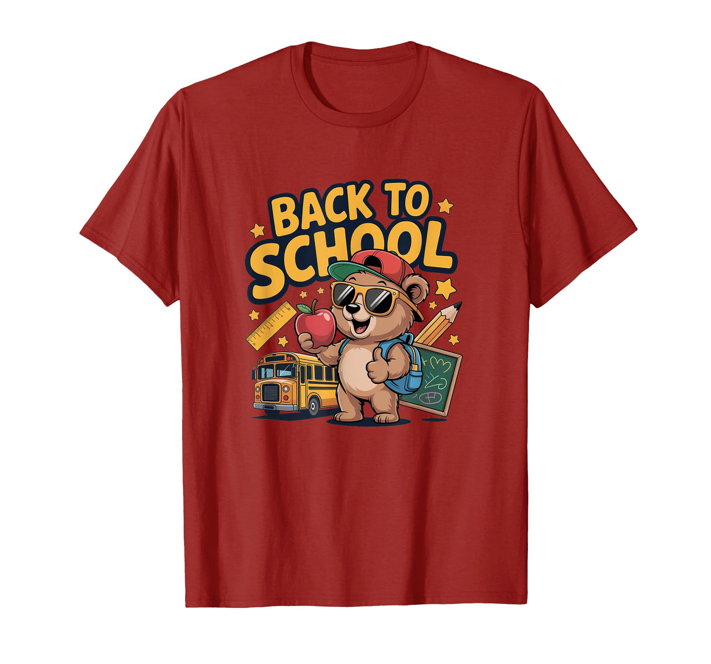 Back to School Bear Cute Kid Teacher Student Enjoy School T-Shirt