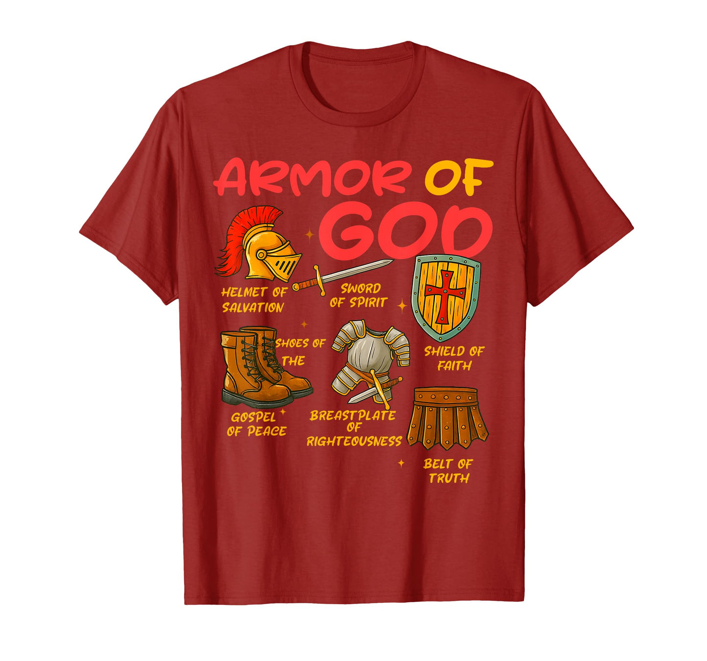 Armor of God Christian Battle Gear Bible Verse Ephesians T-Shirt