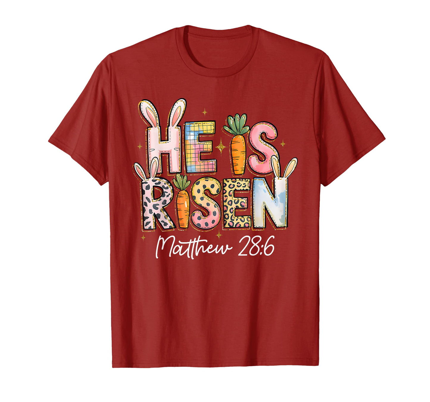He is Risen Jesus Christian Happy Easter Kids Women Girls T-Shirt