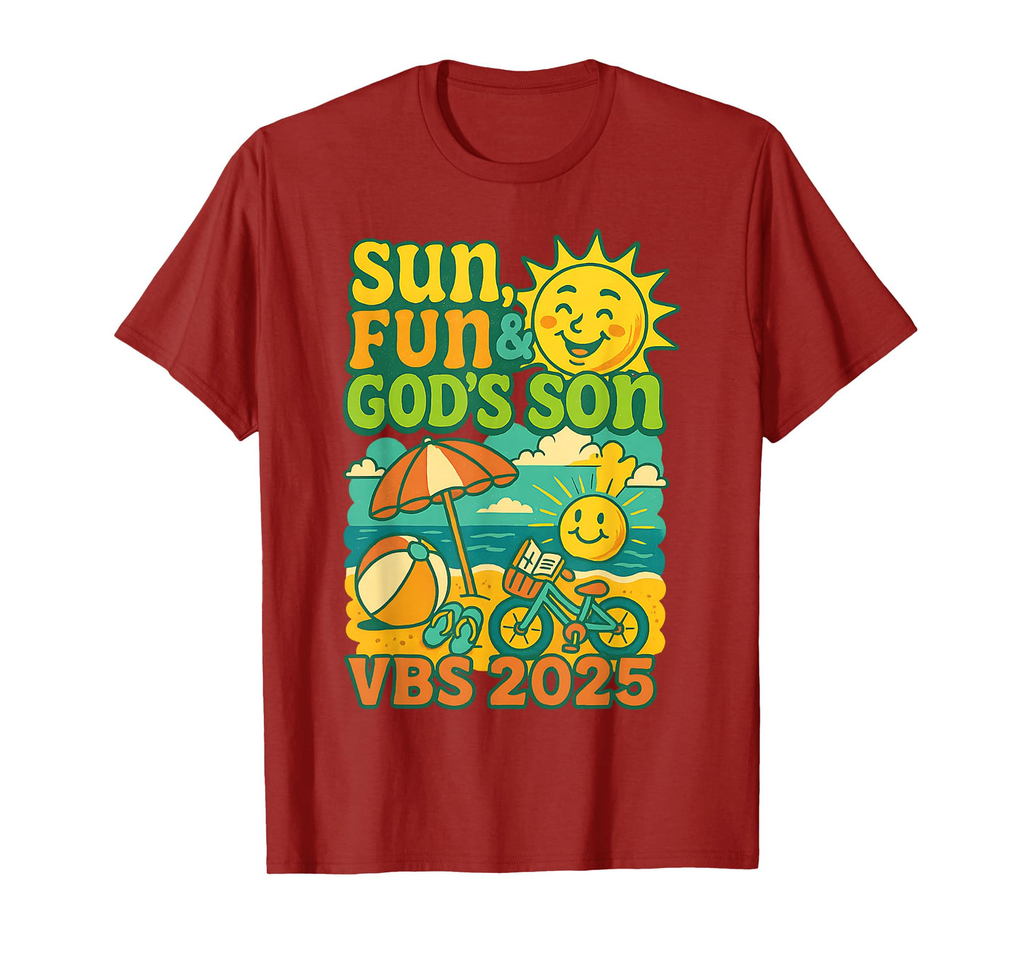 Sun Fun and God's Son VBS 2025 Beach Kids T-Shirt