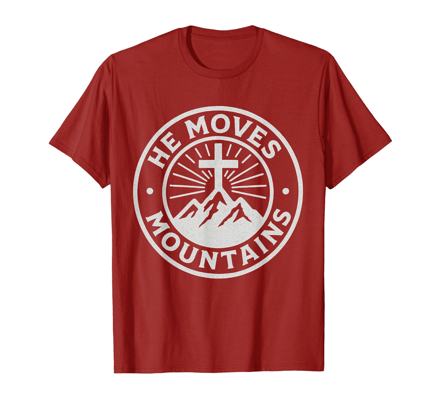 He Moves Mountains Christian Cross Faith T-Shirt