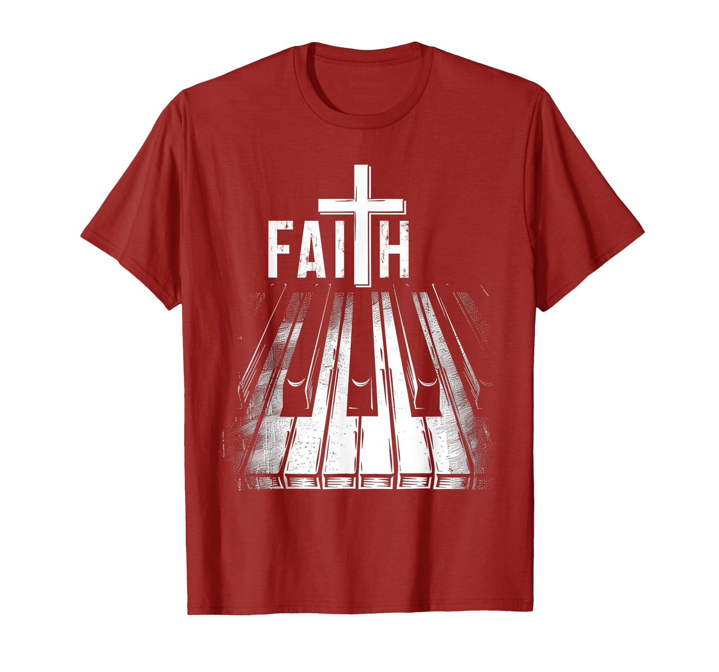 Piano Christian Faith Cross Classical Music Organ Pianist T-Shirt