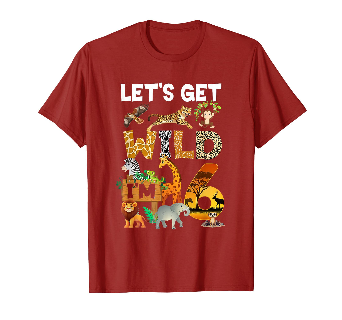 6 Year Old Zoo Birthday Safari Jungle Animal 6Th Bday T-Shirt