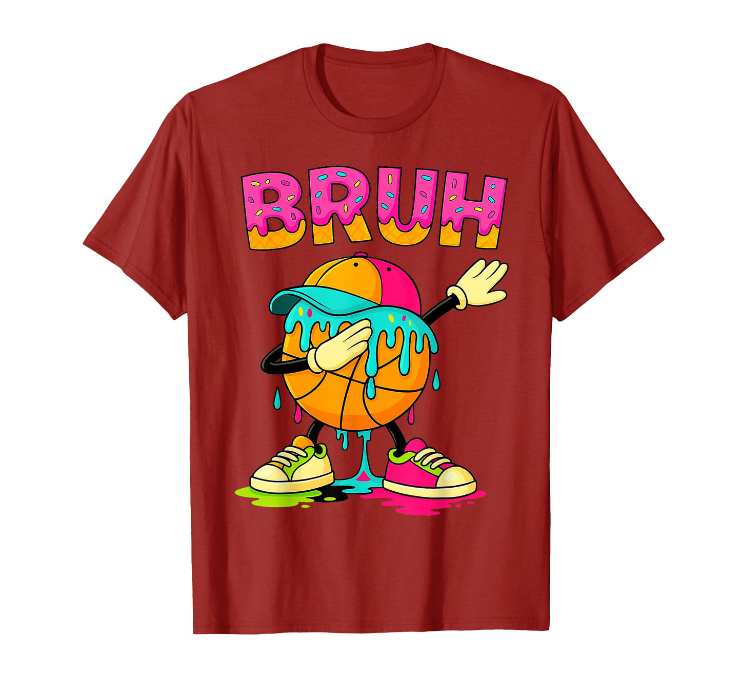 Dabbing Basketball drip Shirt Bruh Basketball Drip Ice Cream T-Shirt