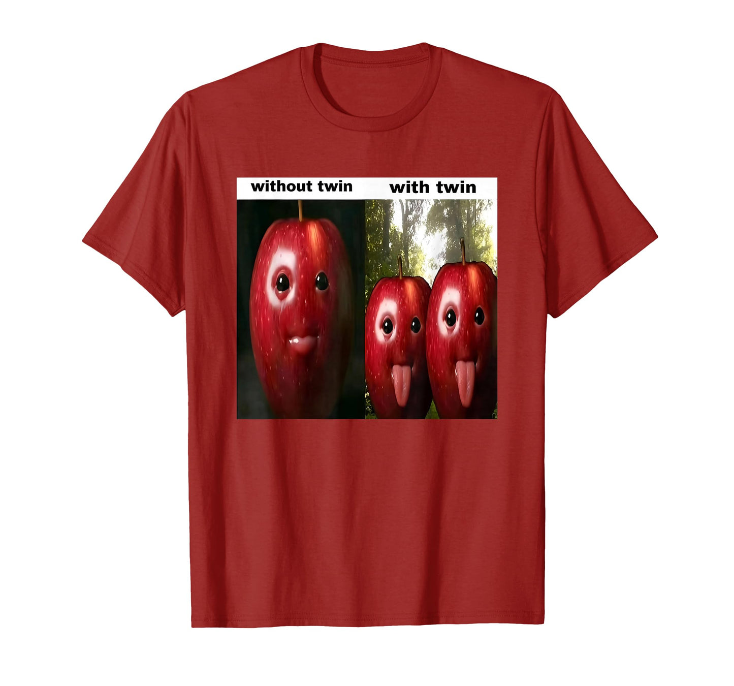 Funny Silly AI Apple gen z Meme BrainRot Humor Twins bros T-Shirt