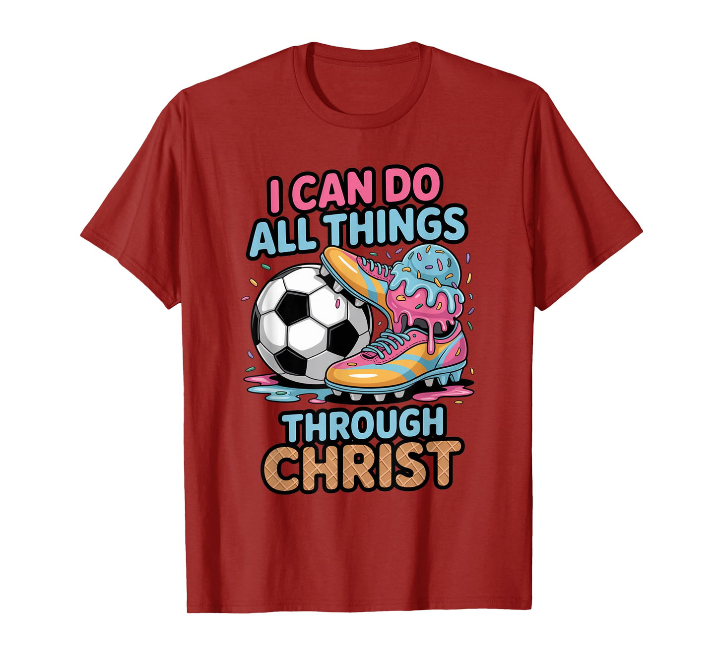 Soccer Shirts Boys Girls Kids Christian Philippians 4:13 T-Shirt