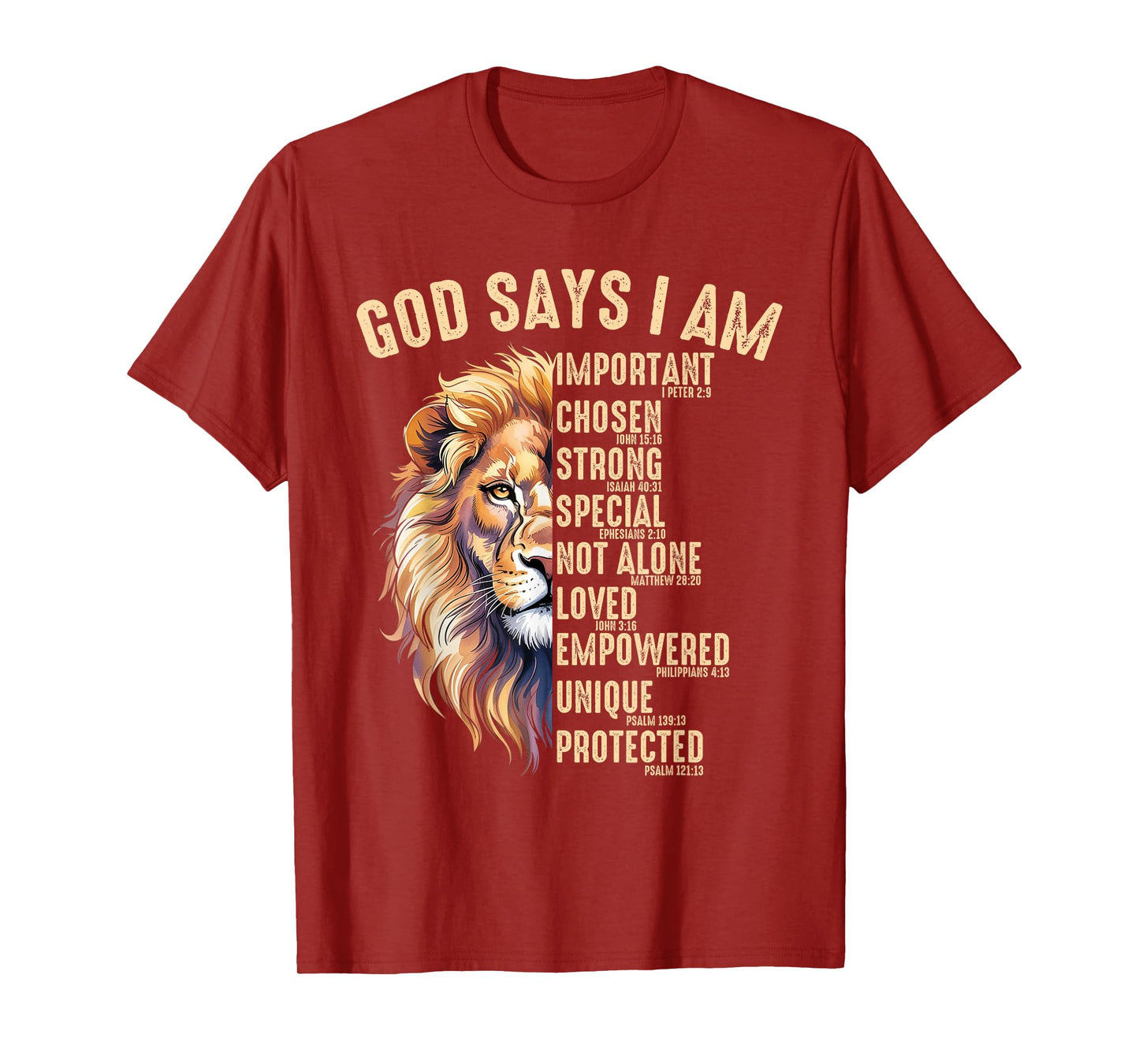 Christian God Says I Am Lion Jesus Son Father Men's T-Shirt
