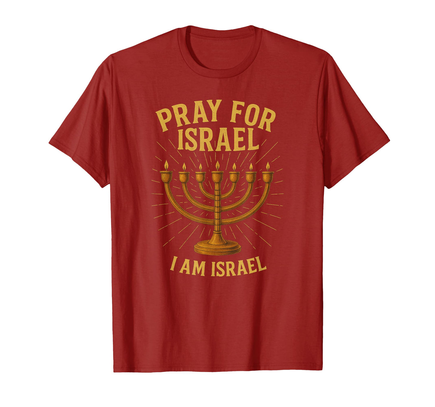 Pray for Israel Menorah Design T-Shirt