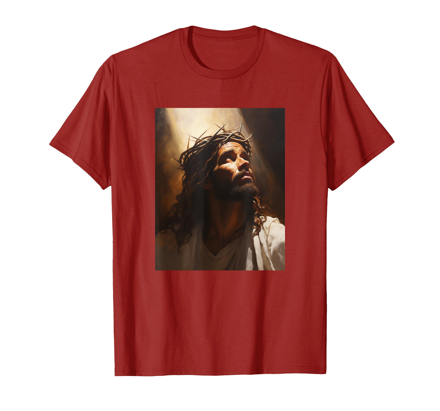 Jesus Christ In Light Wearing Crown Of Thorns Face Of Jesus T-Shirt