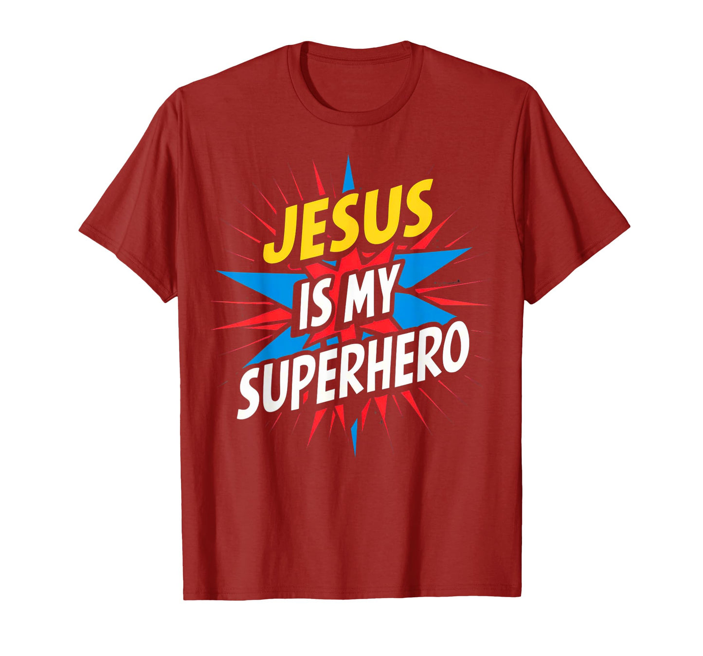 Jesus Is My Superhero Christian God Religious Comic Kids Boy T-Shirt