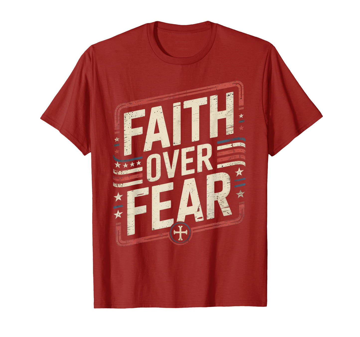 America Pride US Flag Faith Over Fear Prayer T-Shirt