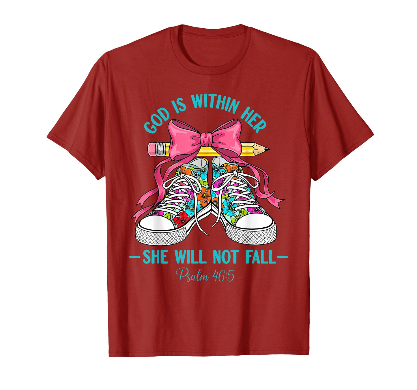 God Is Within Her She Will Not Fall Christian Back To School T-Shirt