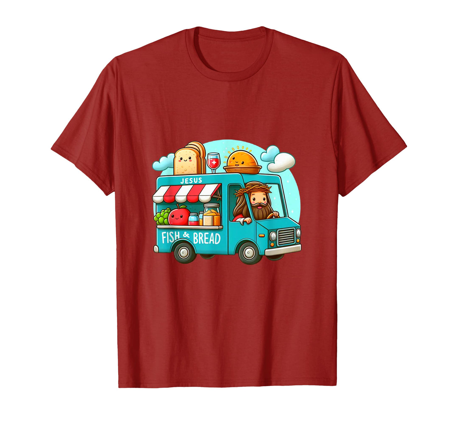 Jesus' Fish & Bread Food Truck cute for cute for foodies T-Shirt