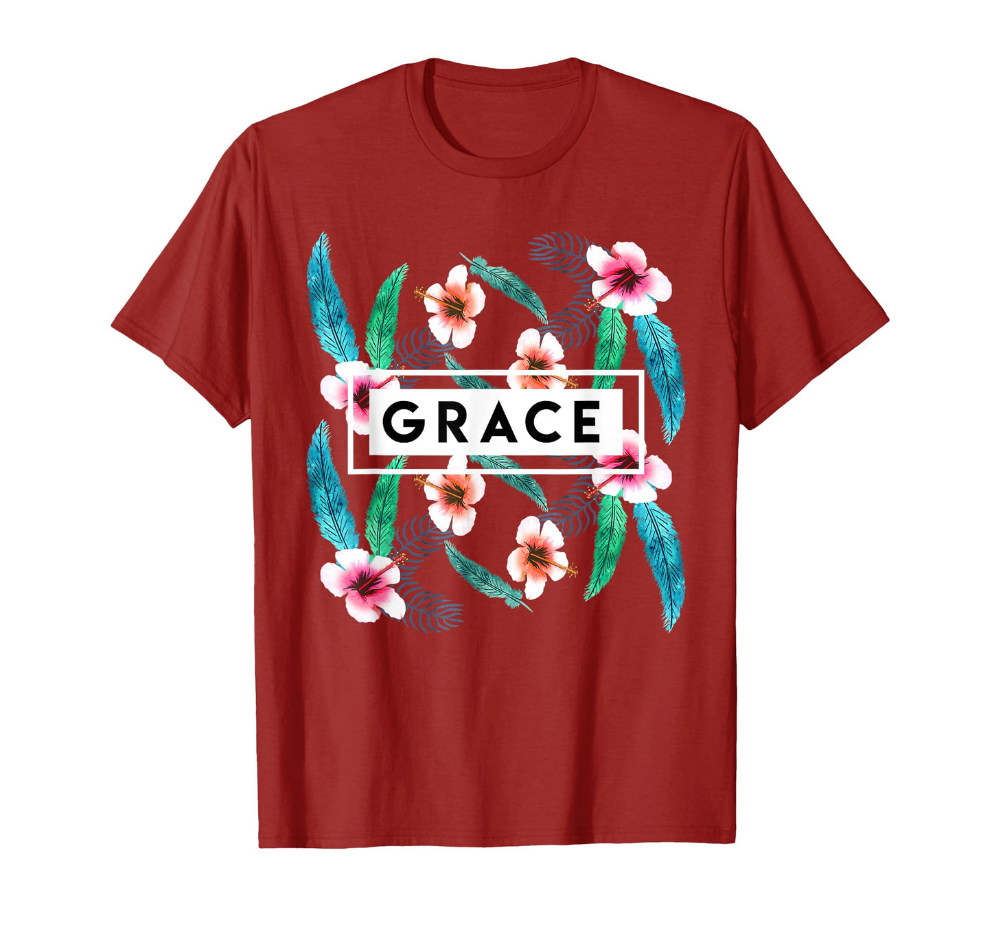 Grace On Flowers Religion Faith God Jesus Christian Gift T-Shirt