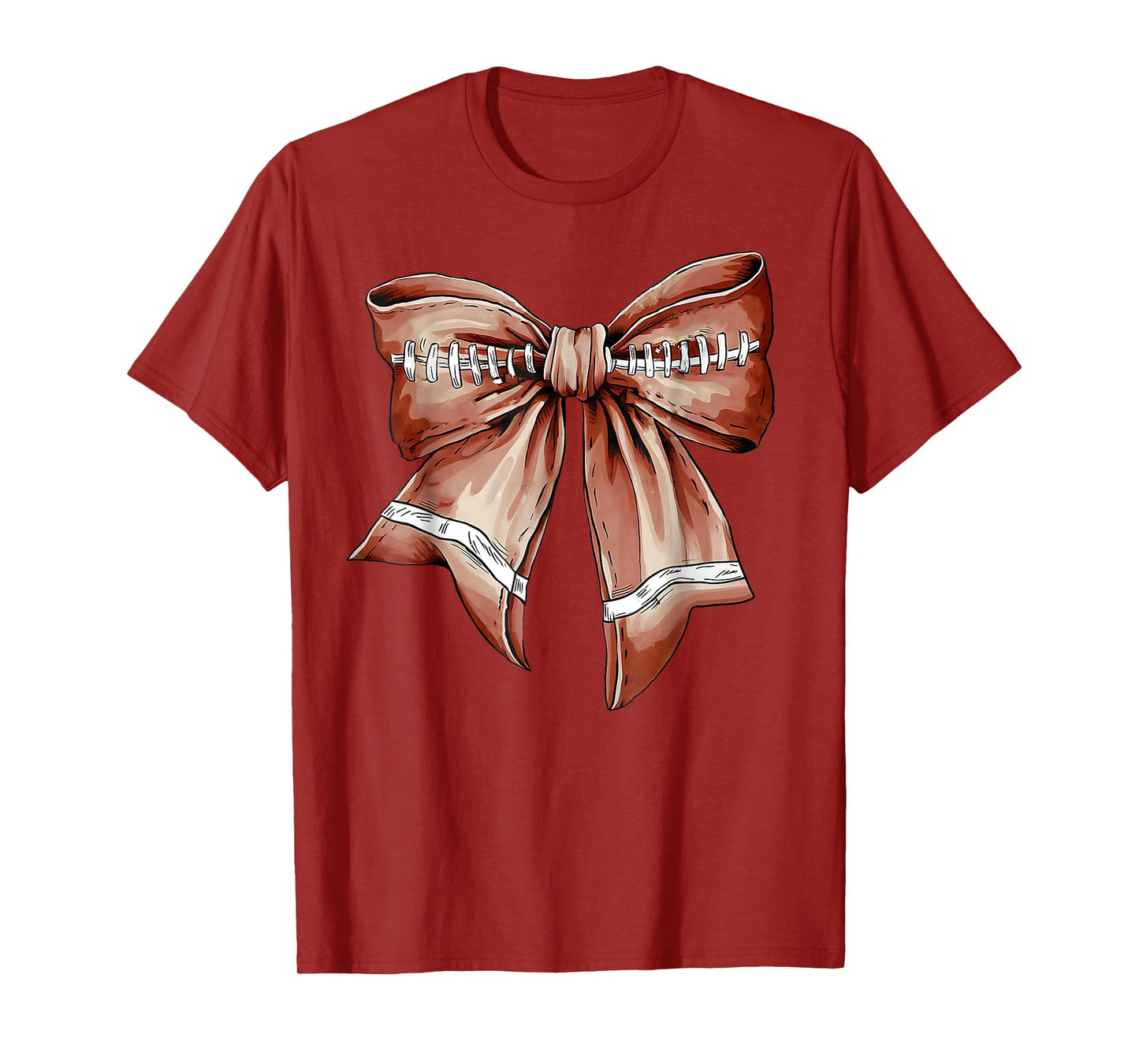 Coquette Bow Pumpkin American Football Thanksgiving Autumn T-Shirt