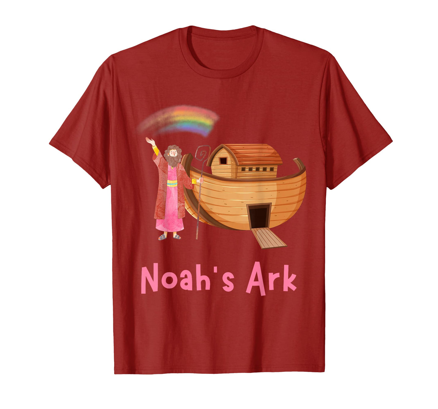 Kids Faith Bible Stories Pink Noah's Ark Girls Toddler Teen T-Shirt