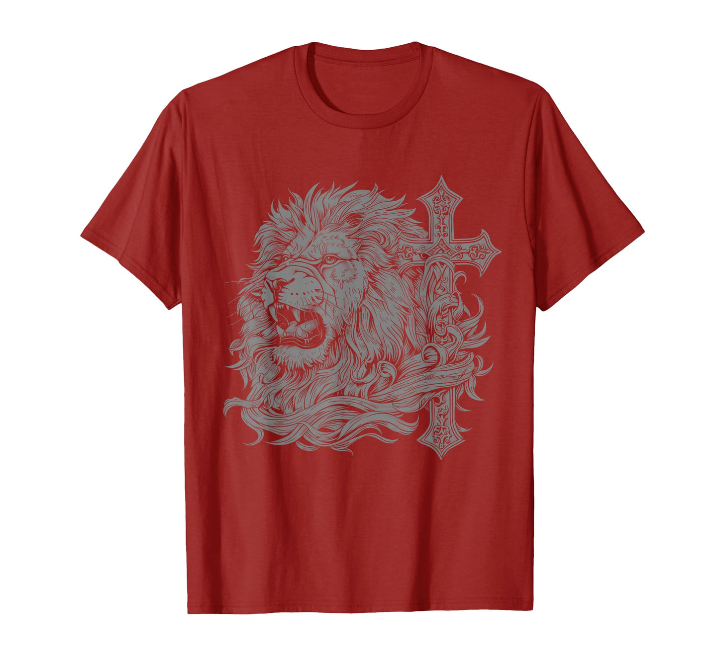 Christian Lion Of Judah Cross Jesus Religious Faith T-Shirt