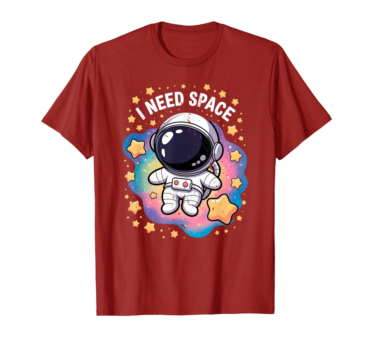 i need space cute astronaut floating with stars and planet T-Shirt