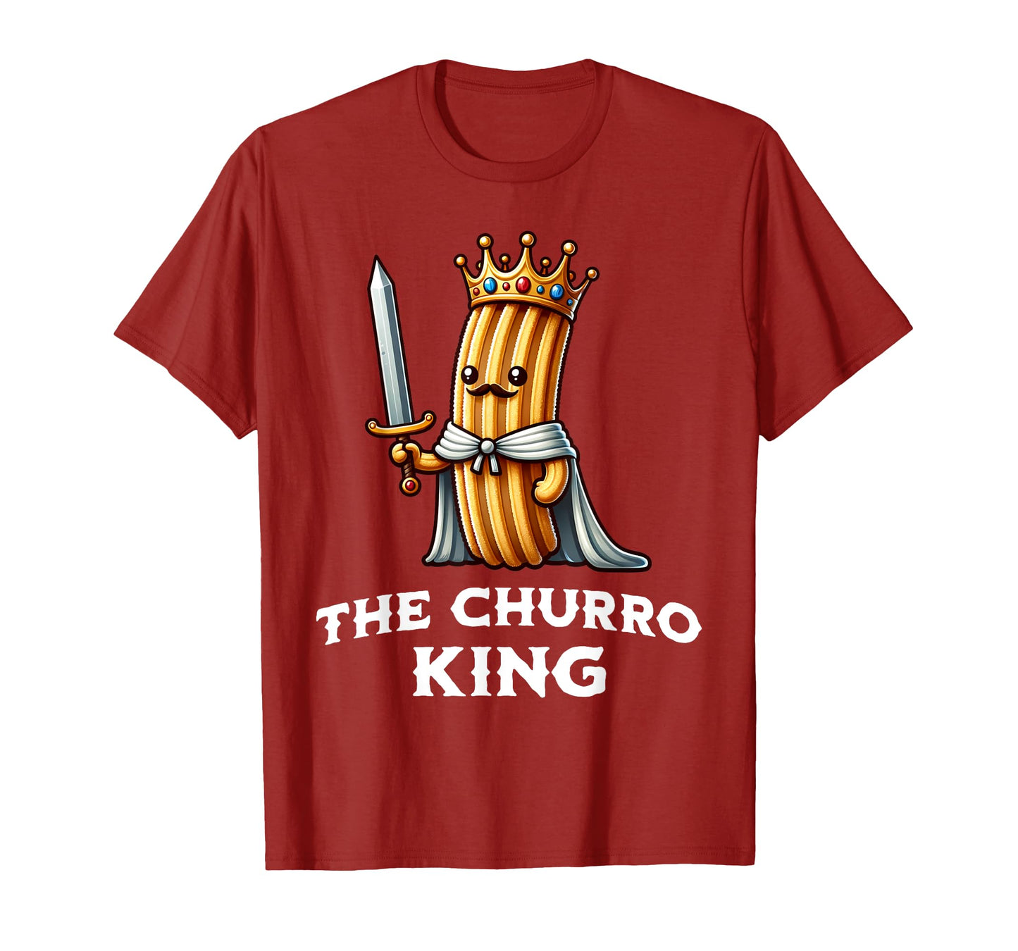 Churro King Funny Churro Mexican Food Illustration T-Shirt