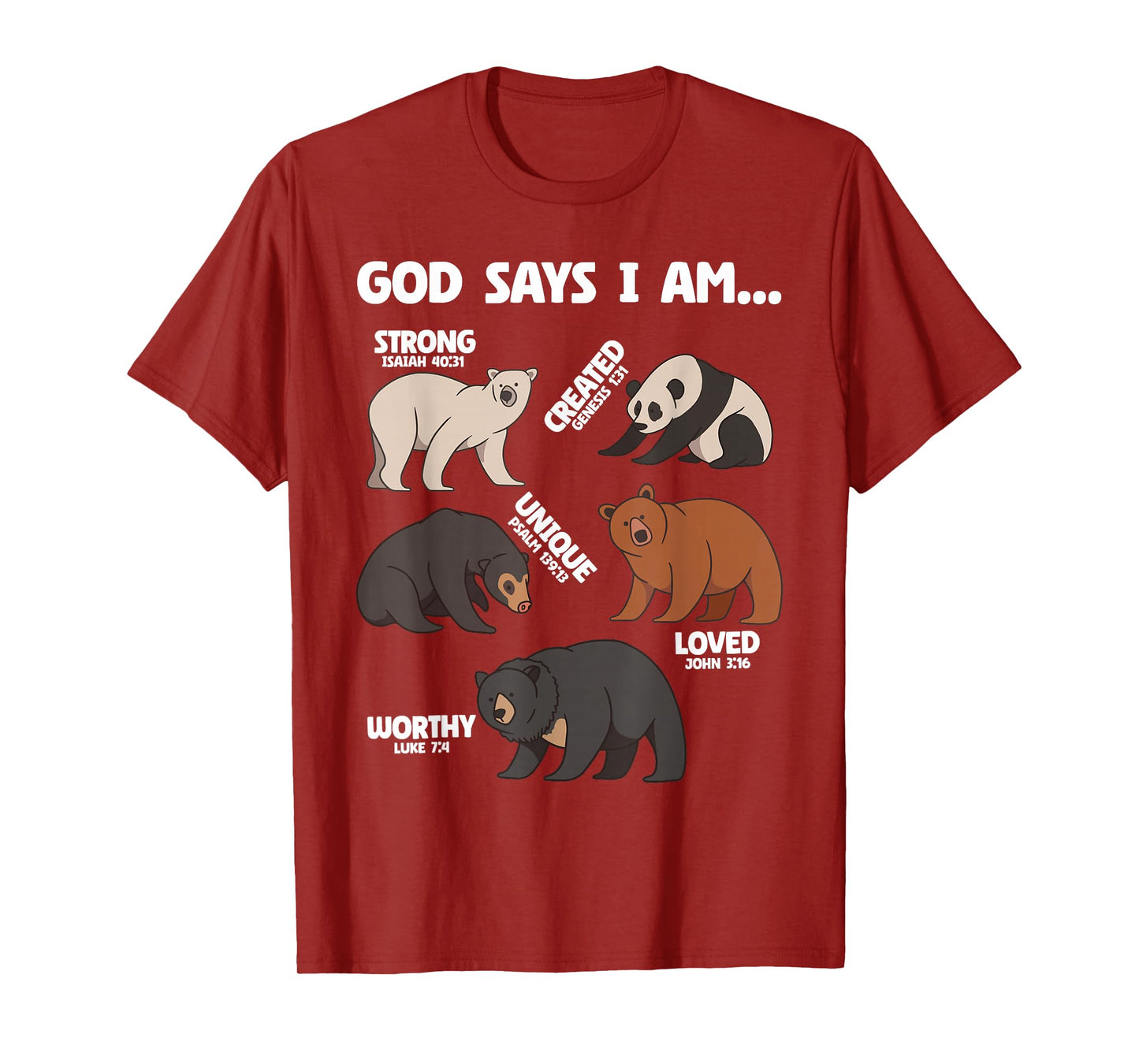 God Says I Am Bears Lover Men Women Christian T-Shirt