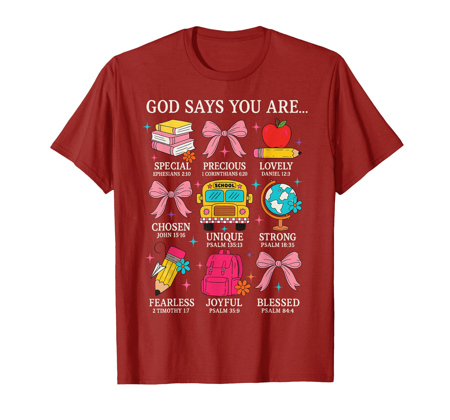 Teacher Christian God Says I Am Faith Religious Bible Verse T-Shirt