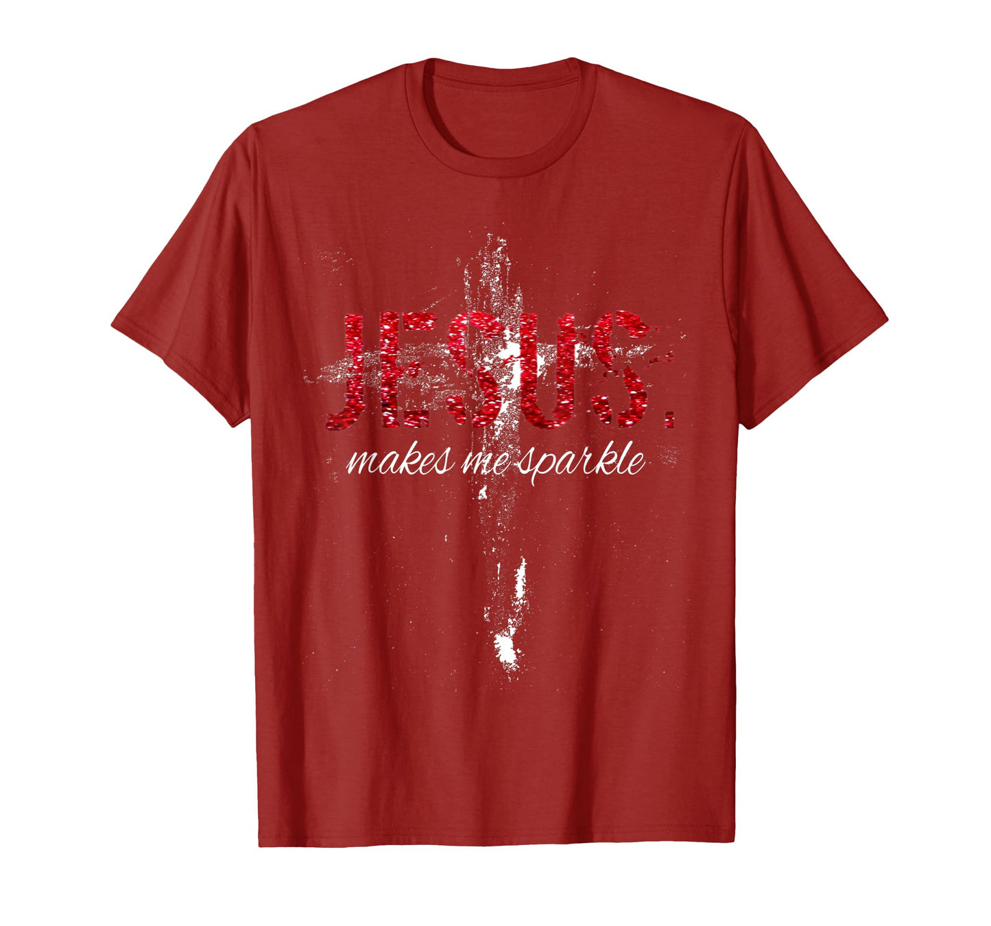 Jesus Makes Me Sparkle Vintage Retro Cross T-Shirt
