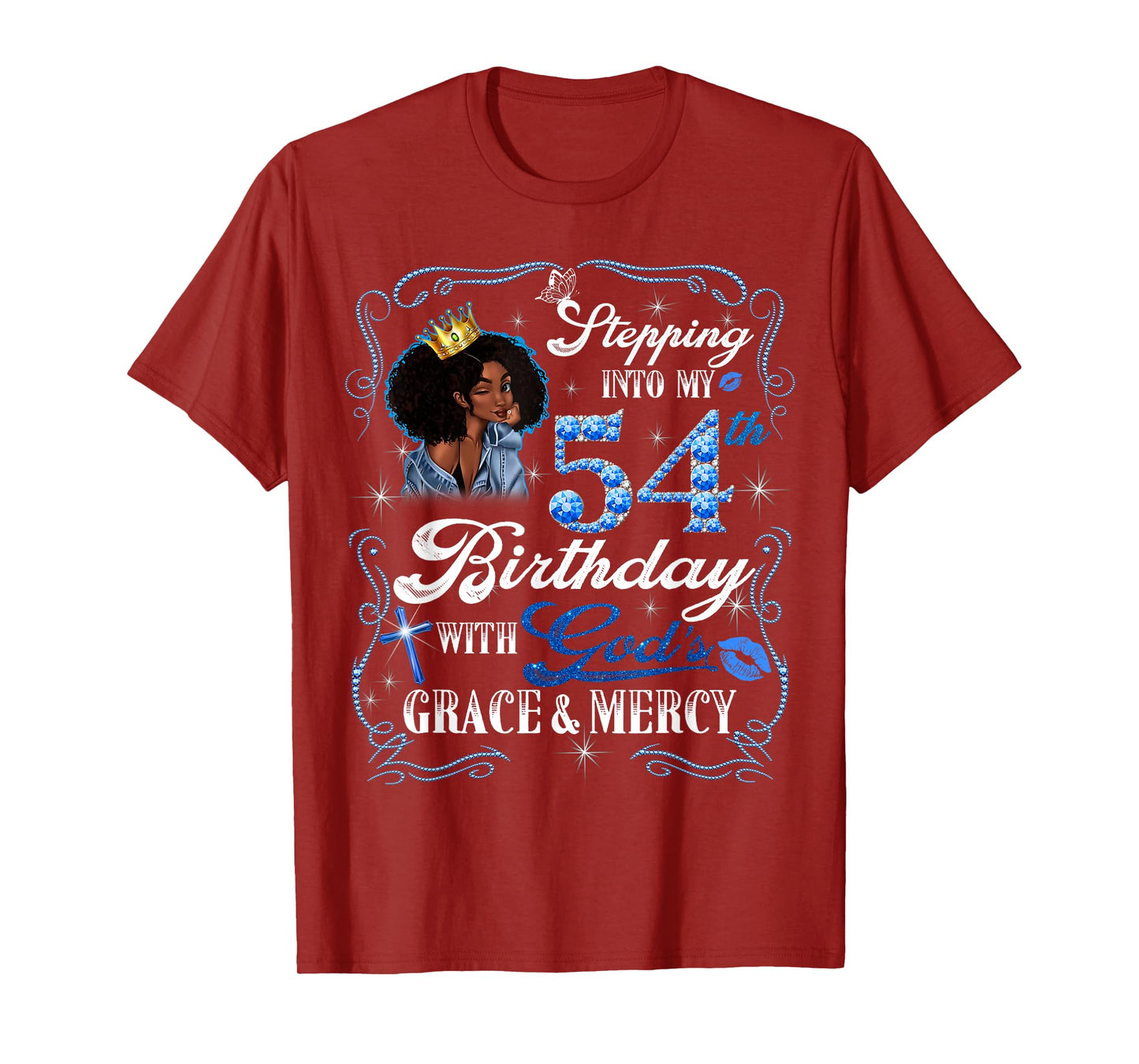 Womens Stepping Into My 54th Birthday With Grace & Faith T-Shirt