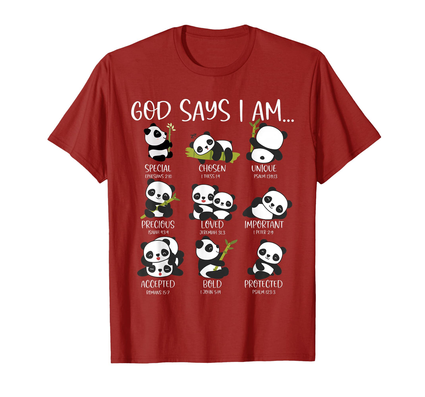 God Say I Am Cute Anime Panda Bible Quotes T-Shirt