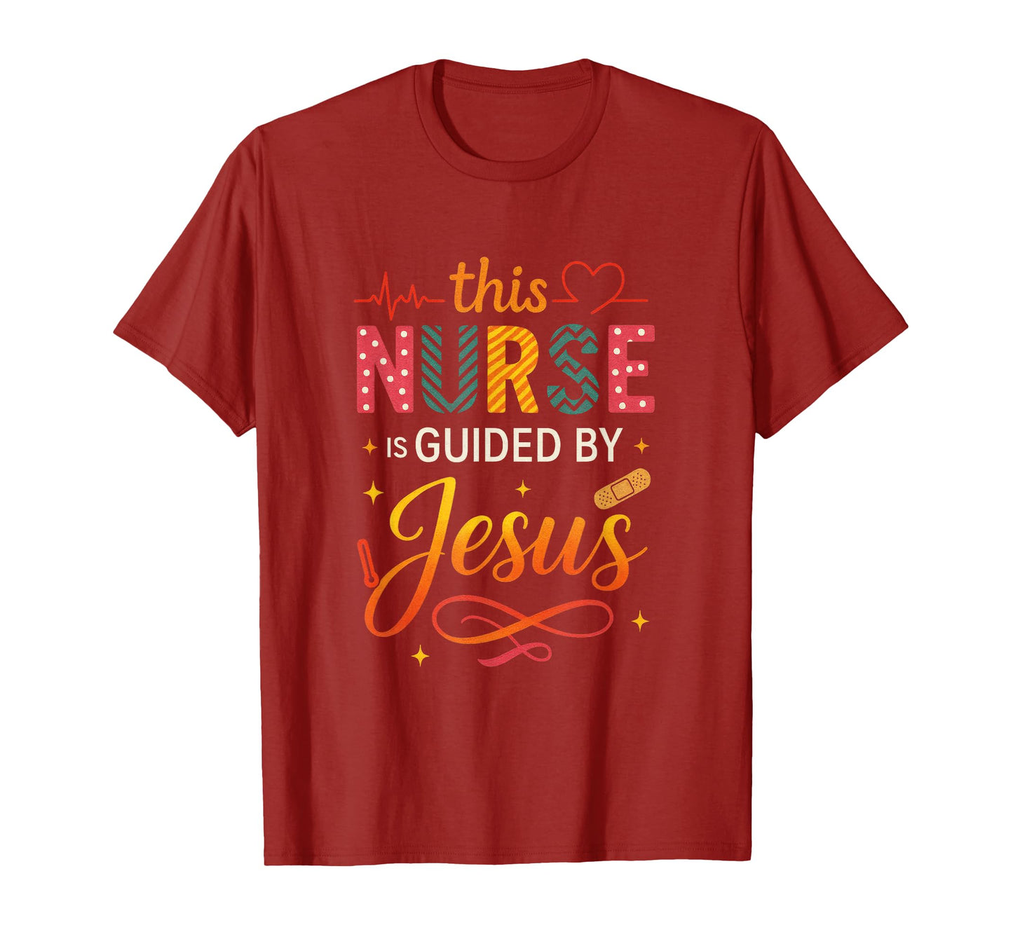 This Nurse is Guided by Jesus - Christian Nurse RN T-Shirt