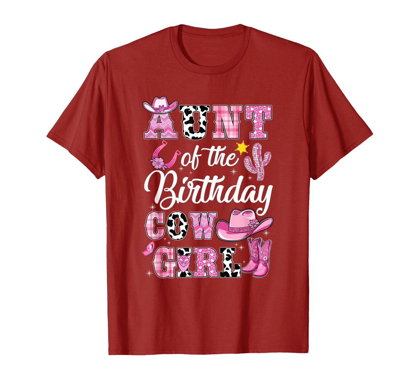 Aunt Of The Birthday Cow Girl Western Cowgirl 1St Birthday T-Shirt