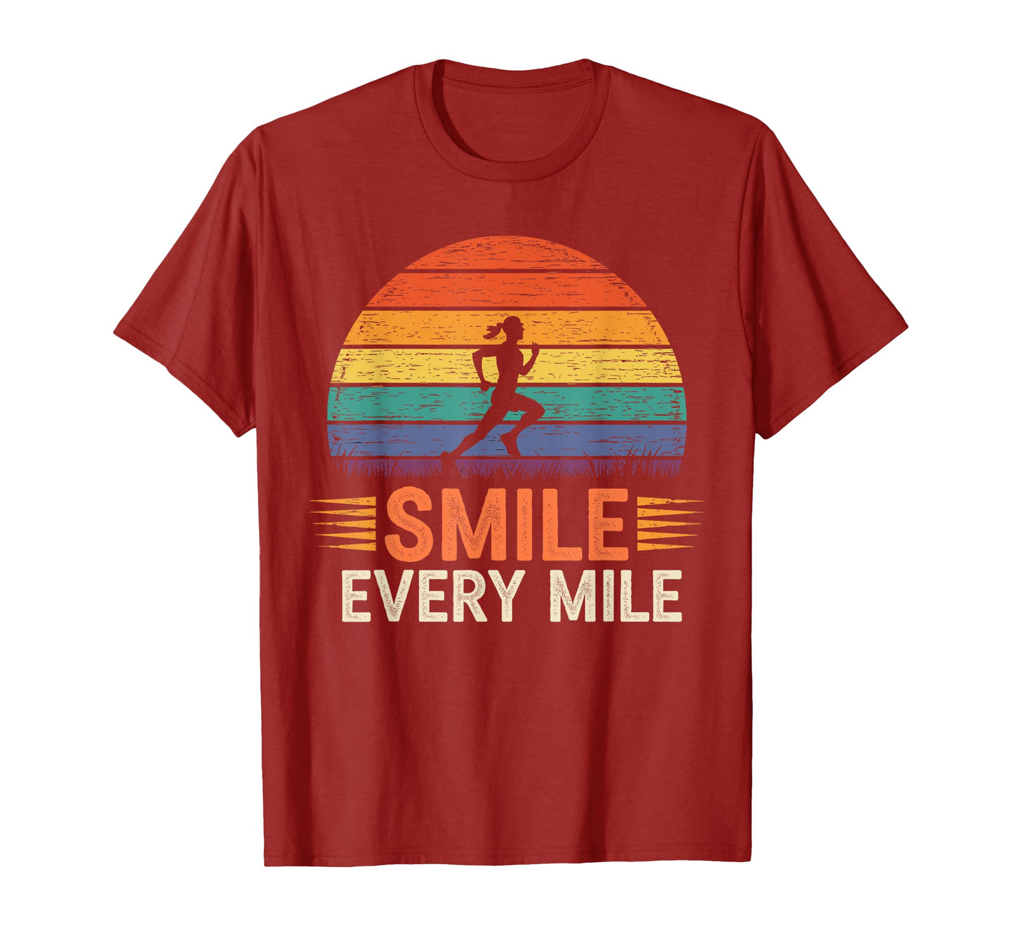 Funny Smile Every Mile Cool Running Runner Saying Quote T-Shirt