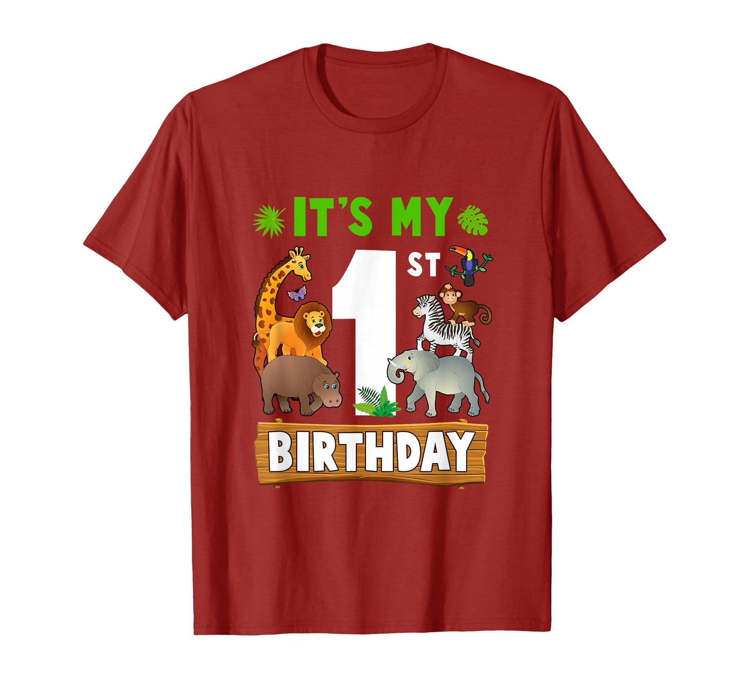 It's My 1St Birthday Zoo Jungle Safari 1 Years Old Birthday T-Shirt