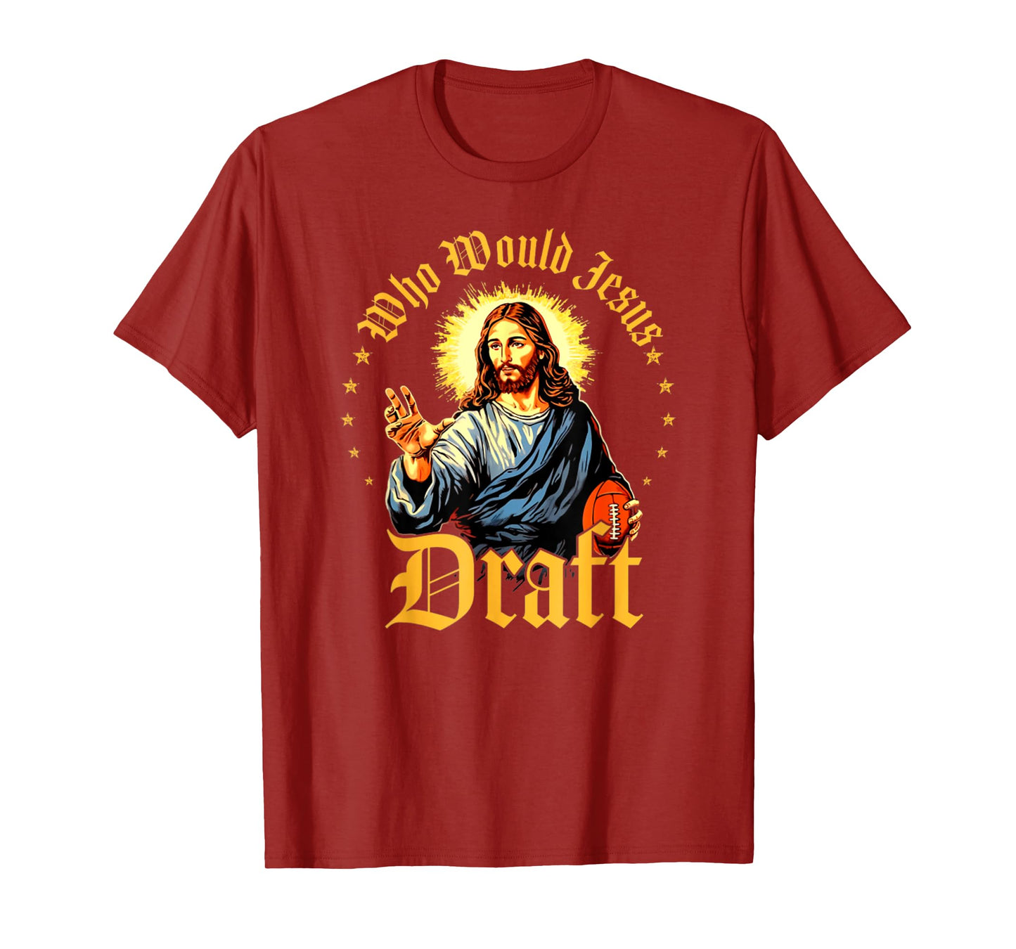 Vintage Who Would Jesus Draft Fantasy Football Funny T-Shirt
