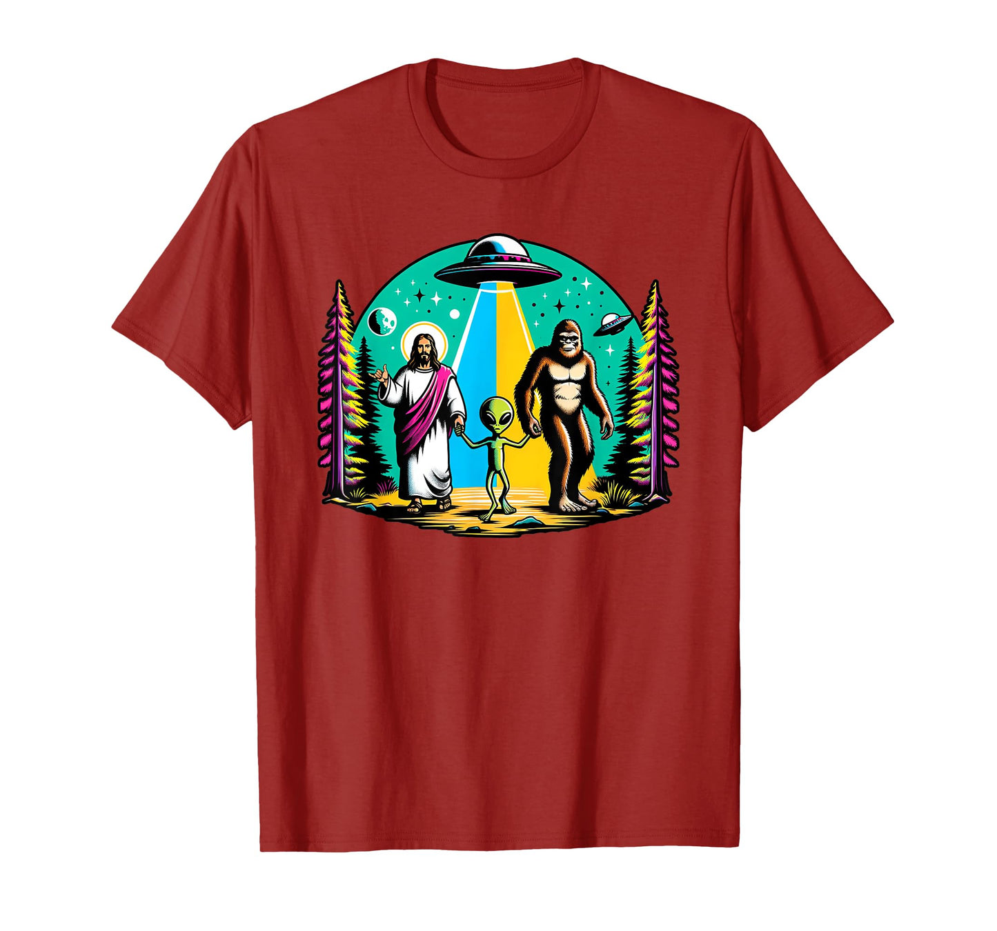 Jesus, Alien, Bigfoot and UFO's T-Shirt