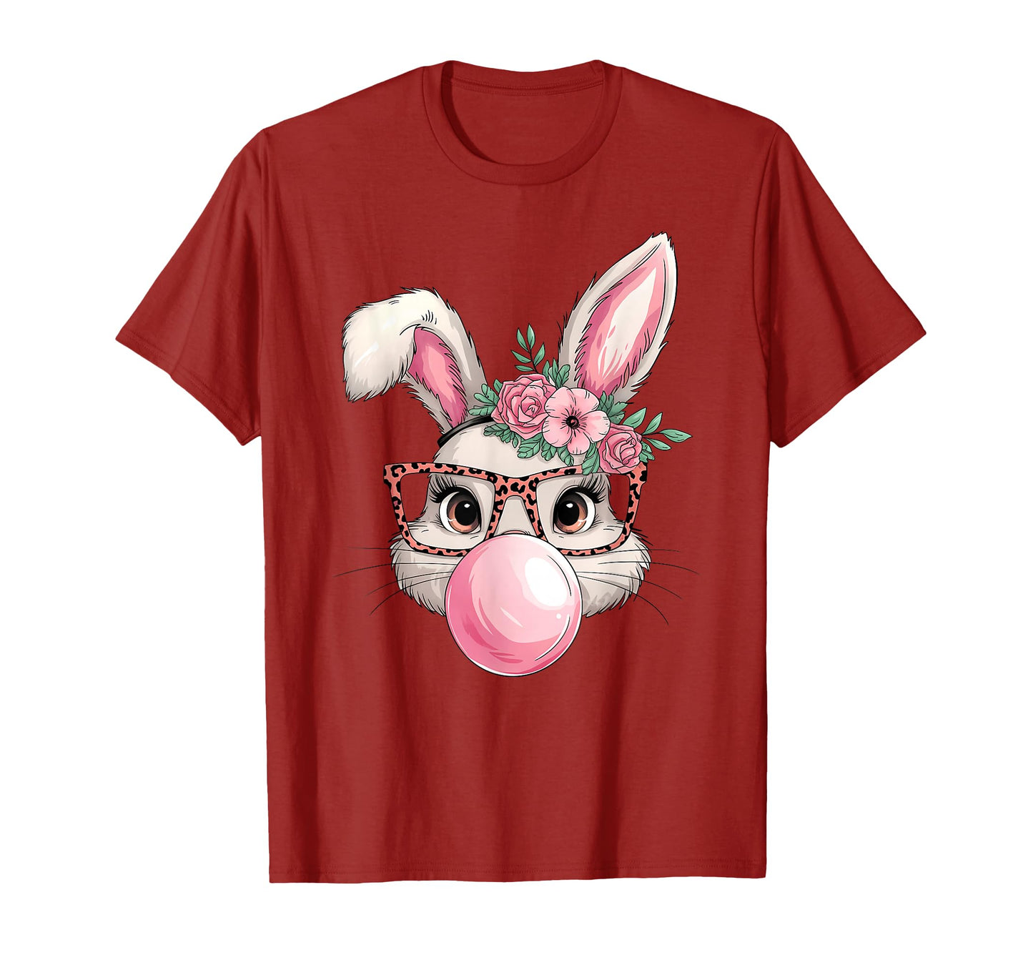Rabbit Bunny Blowing Bubble Easter Day Cute Women Girls T-Shirt