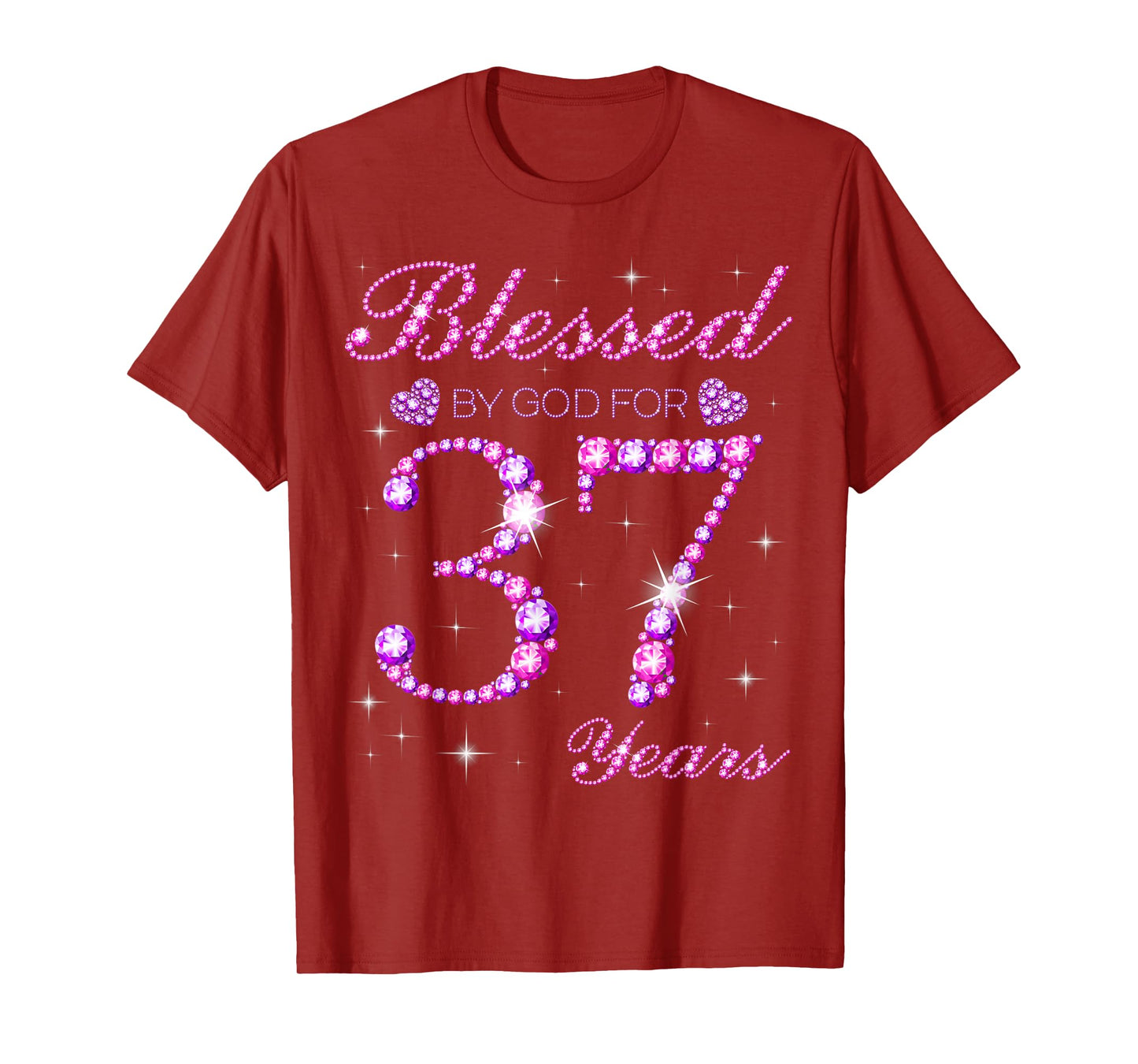 Blessed by God for 37 Years Old 37th Birthday Party T-Shirt