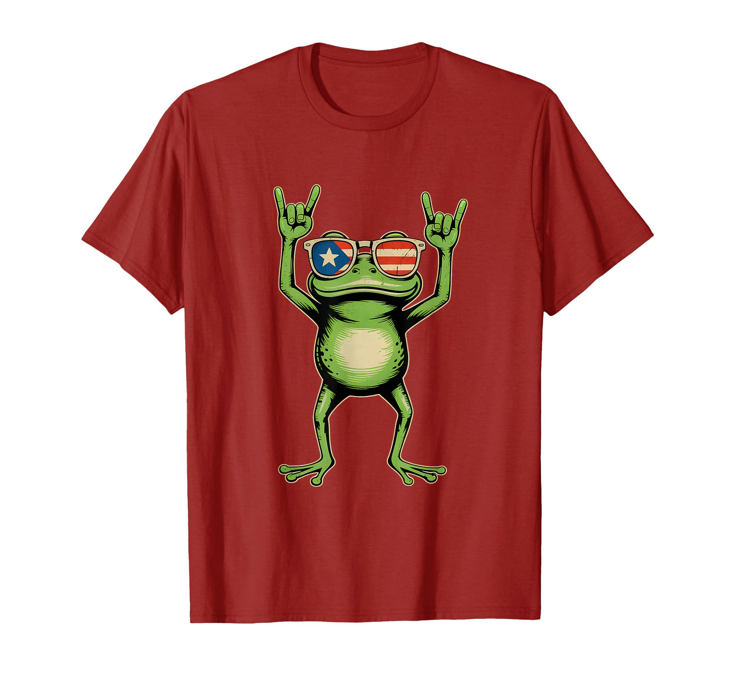 Retro Coquí Frog Puerto Rican Flag Rock Sign Puerto Rico T-Shirt