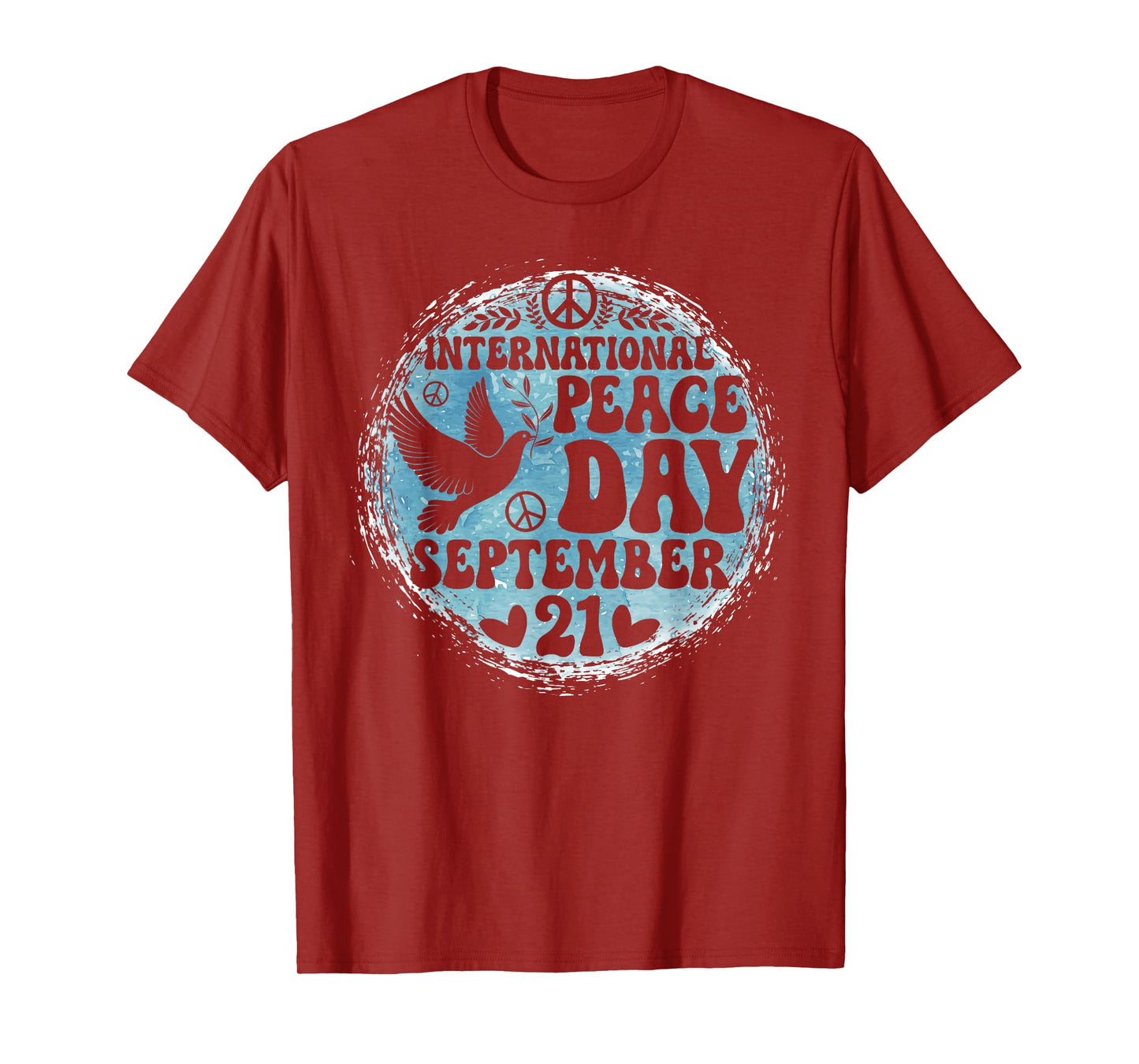 Groovy International Peace Day World Day of Peace Peace Bird T-Shirt