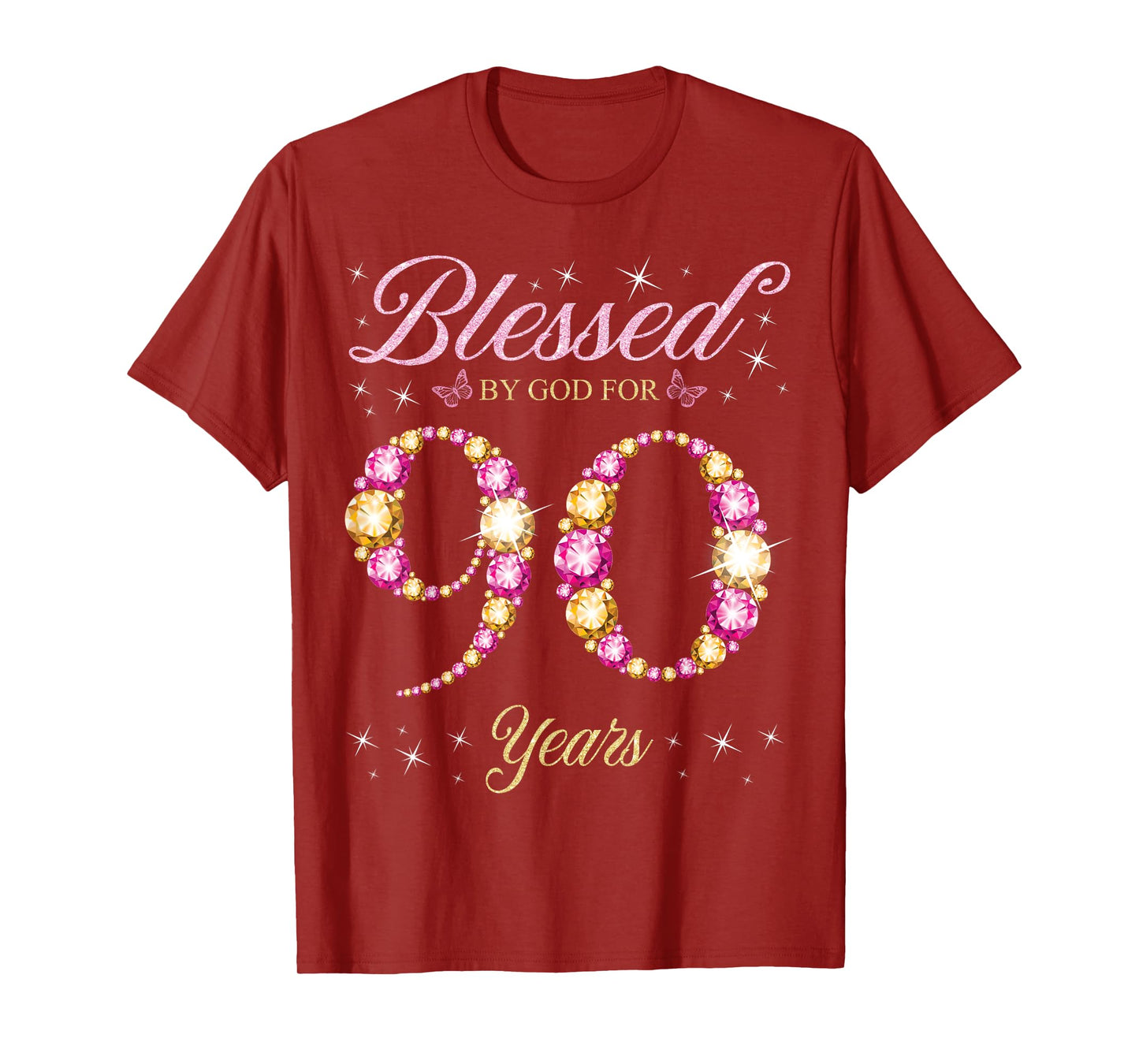 Blessed By God For 90 Years Old 90th Birthday Party T-Shirt