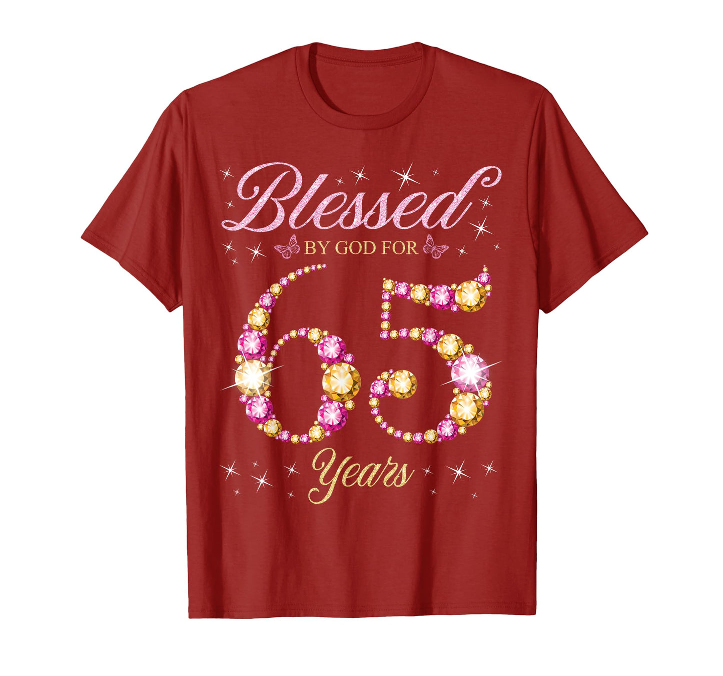 Blessed By God For 65 Years Old 65th Birthday Party T-Shirt