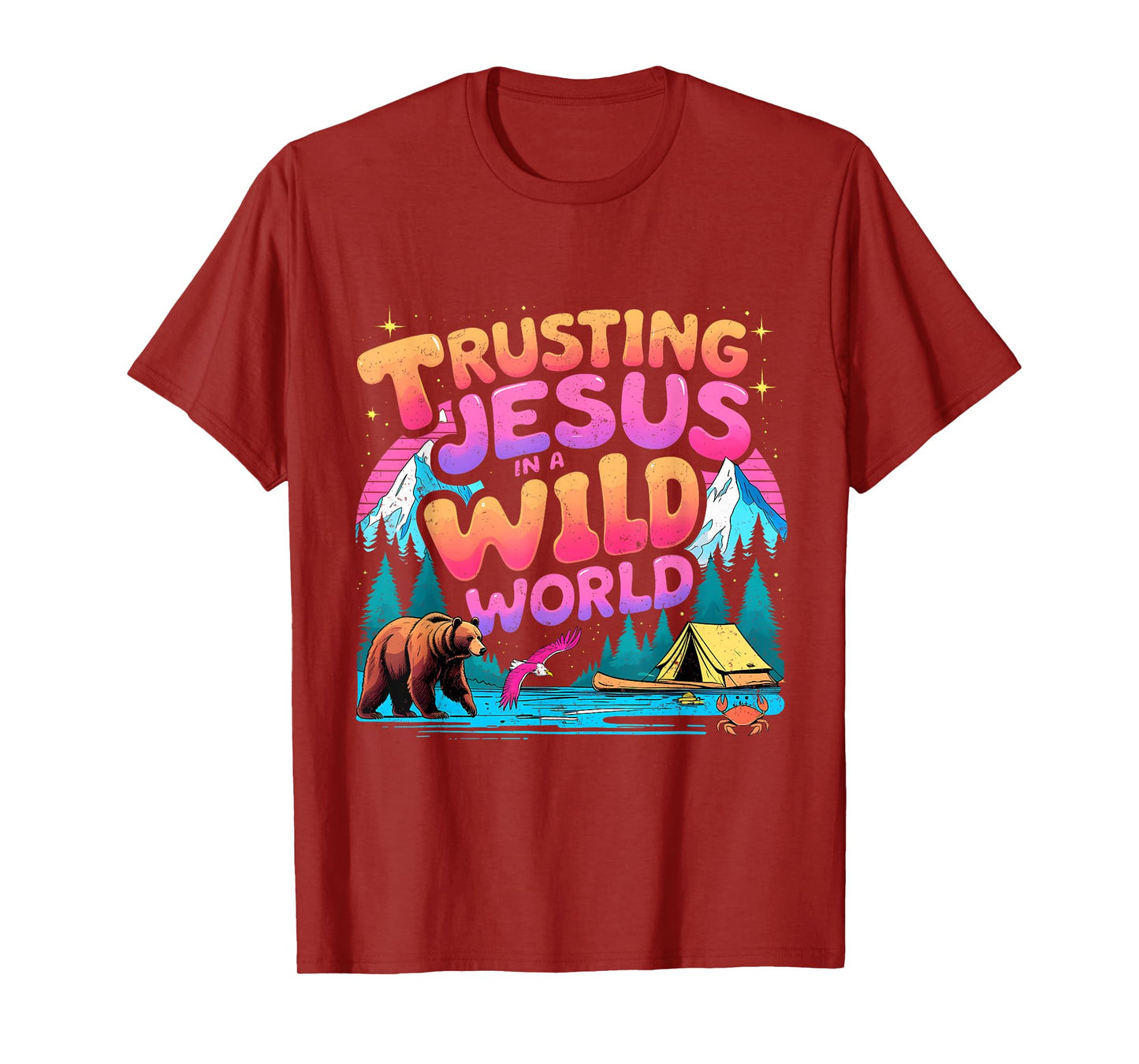 Trusting Jesus in a Wild World VBS 2025 Camping Theme T-Shirt