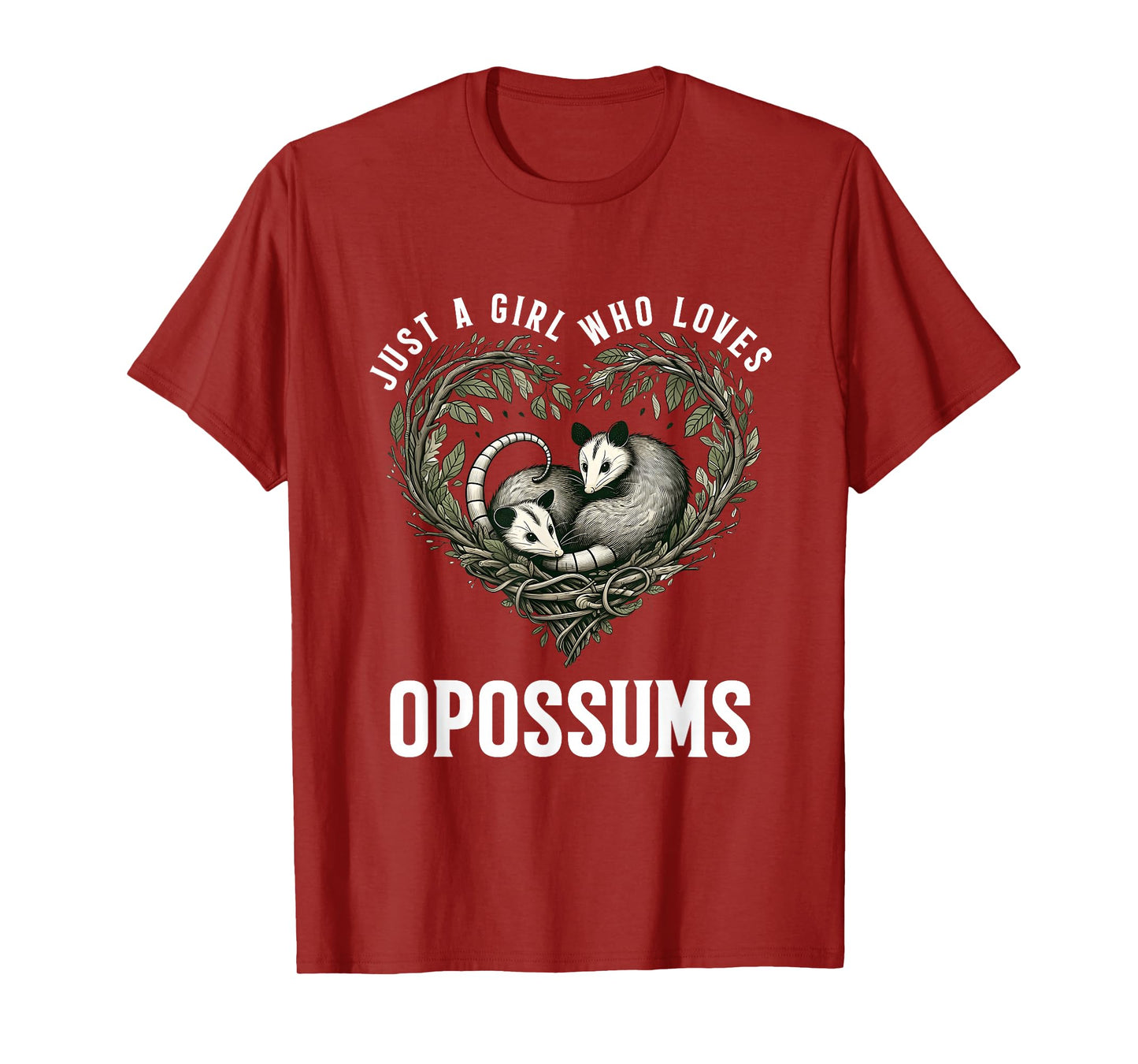 Just Girl Who Loves Opossums I Love Possums Wild Animal T-Shirt