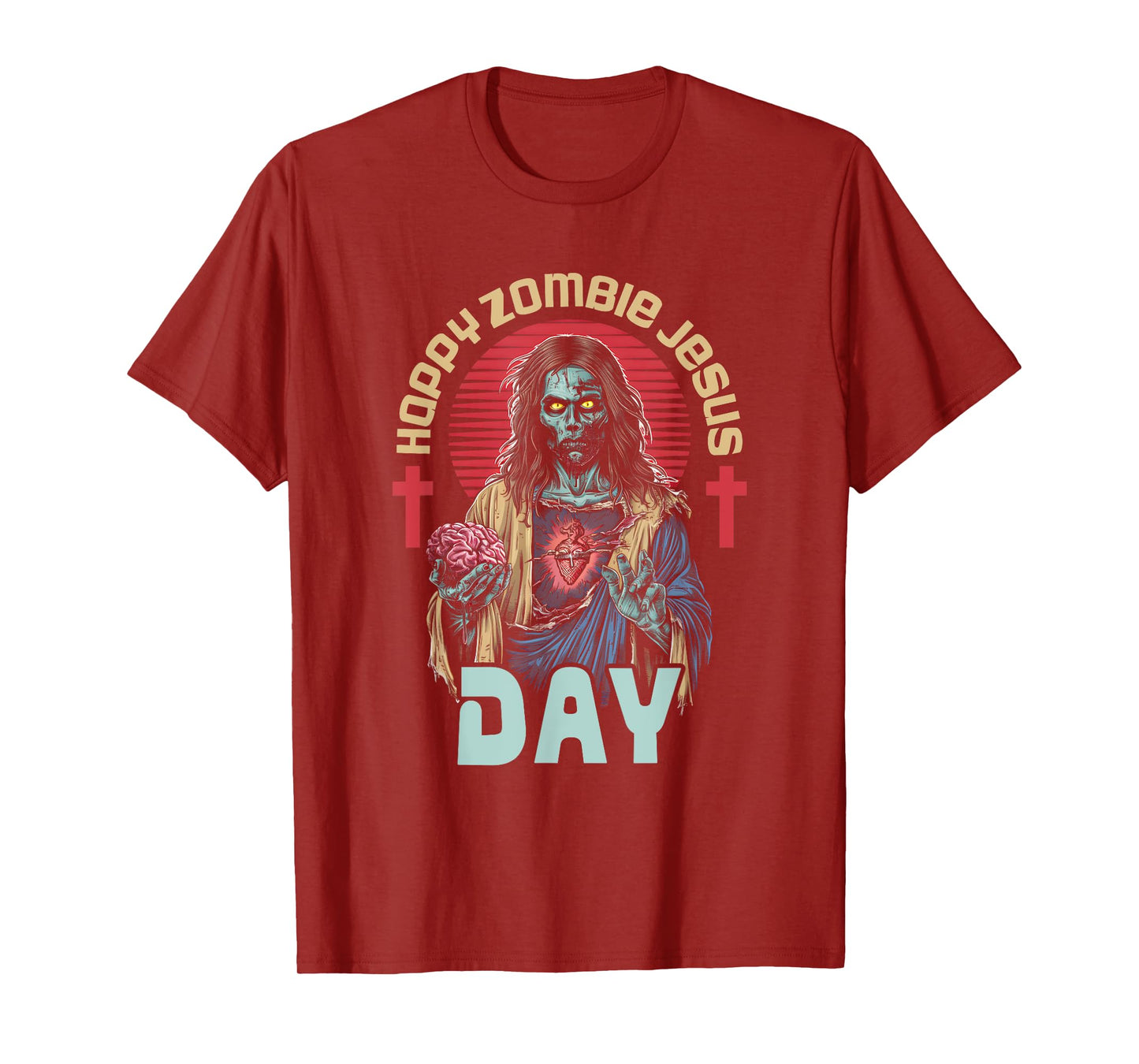 Happy Zombie Jesus Day Skeleton Horror Christ Halloween T-Shirt
