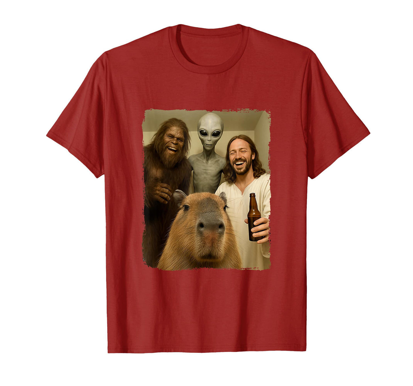 Capybara Selfie Bigfoot Jesus Alien Funny Be Capy T-Shirt