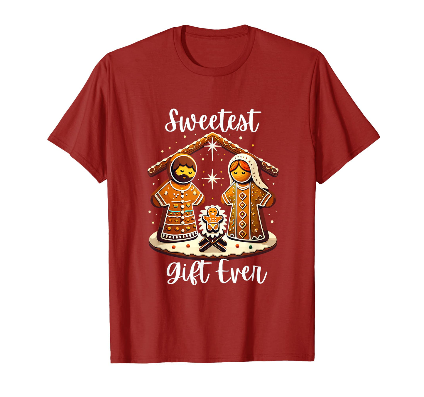 Gingerbread Christmas Nativity Sweetest Ever Jesus Mary T-Shirt