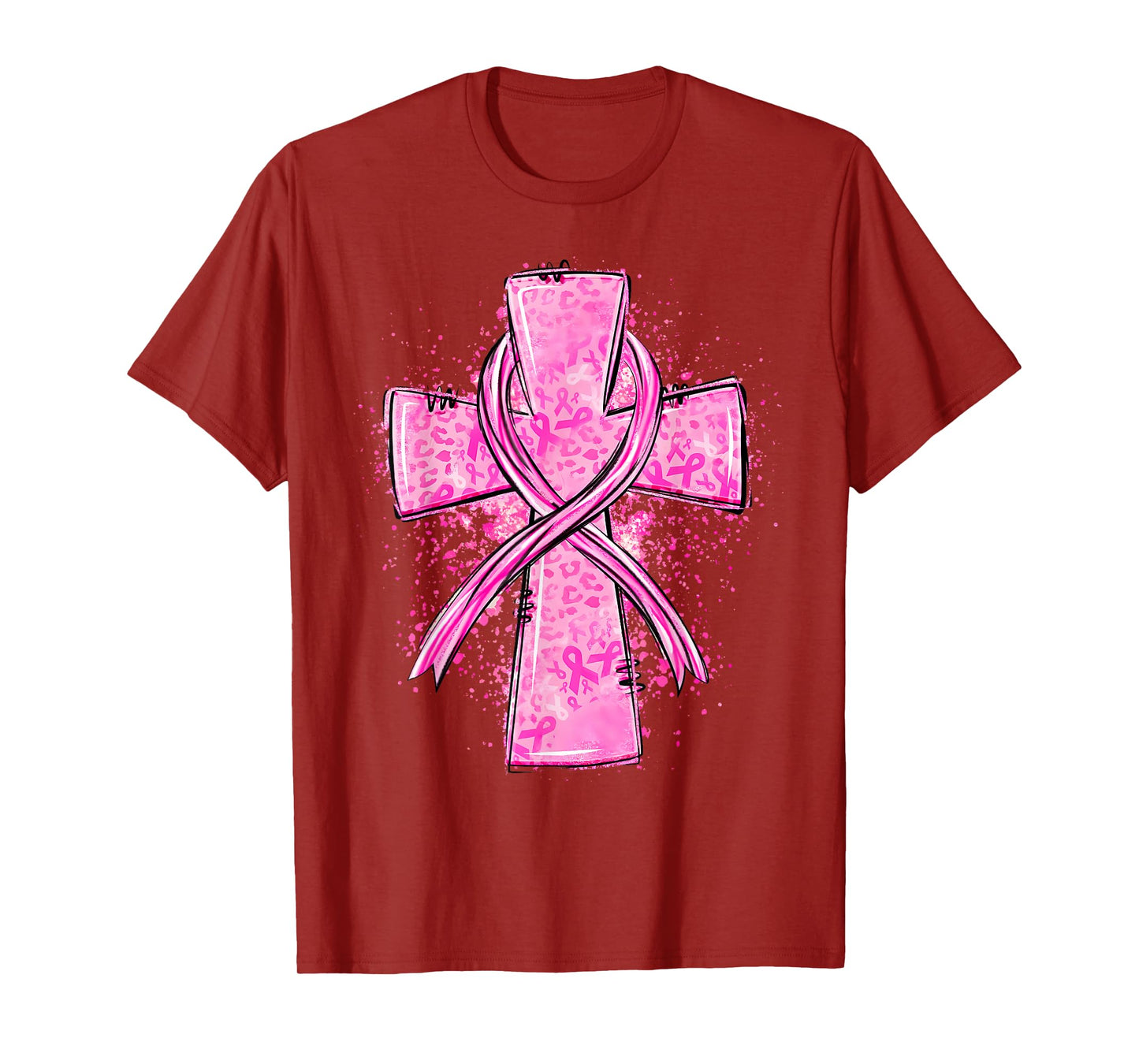 Faith Cross Pink Ribbon Breast Cancer Awareness Christian T-Shirt