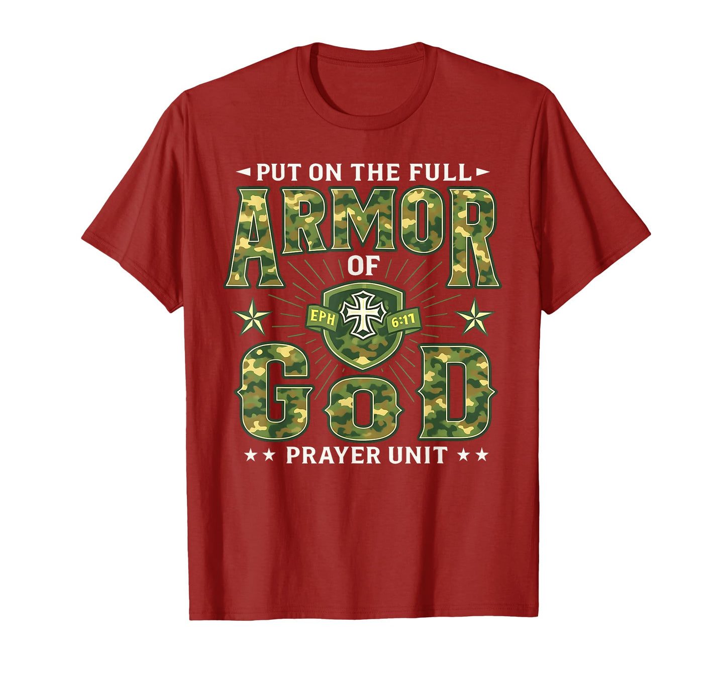 Armor of God Prayer Unit Camo Christian Prayer Warrior Faith T-Shirt