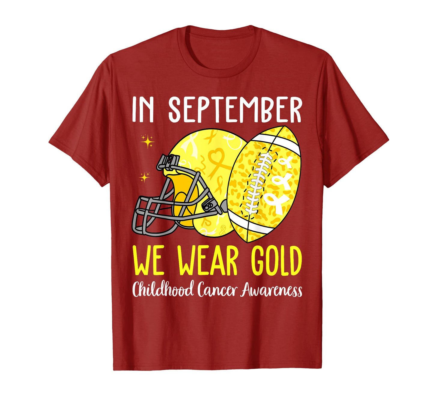 in September We Wear Gold Childhood Cancer Awareness Ribbon T-Shirt