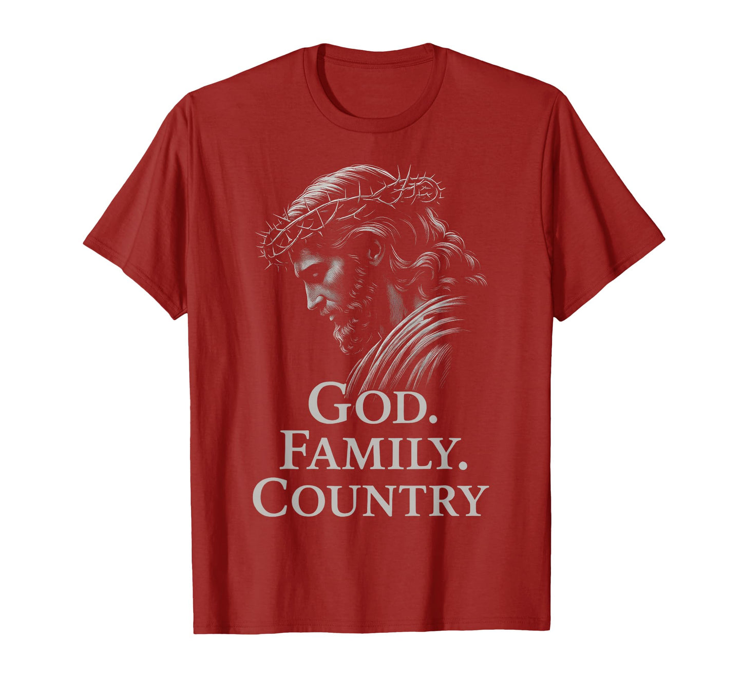 HUGvyn God Family Country Jesus Christian Faith Minimalist T-Shirt