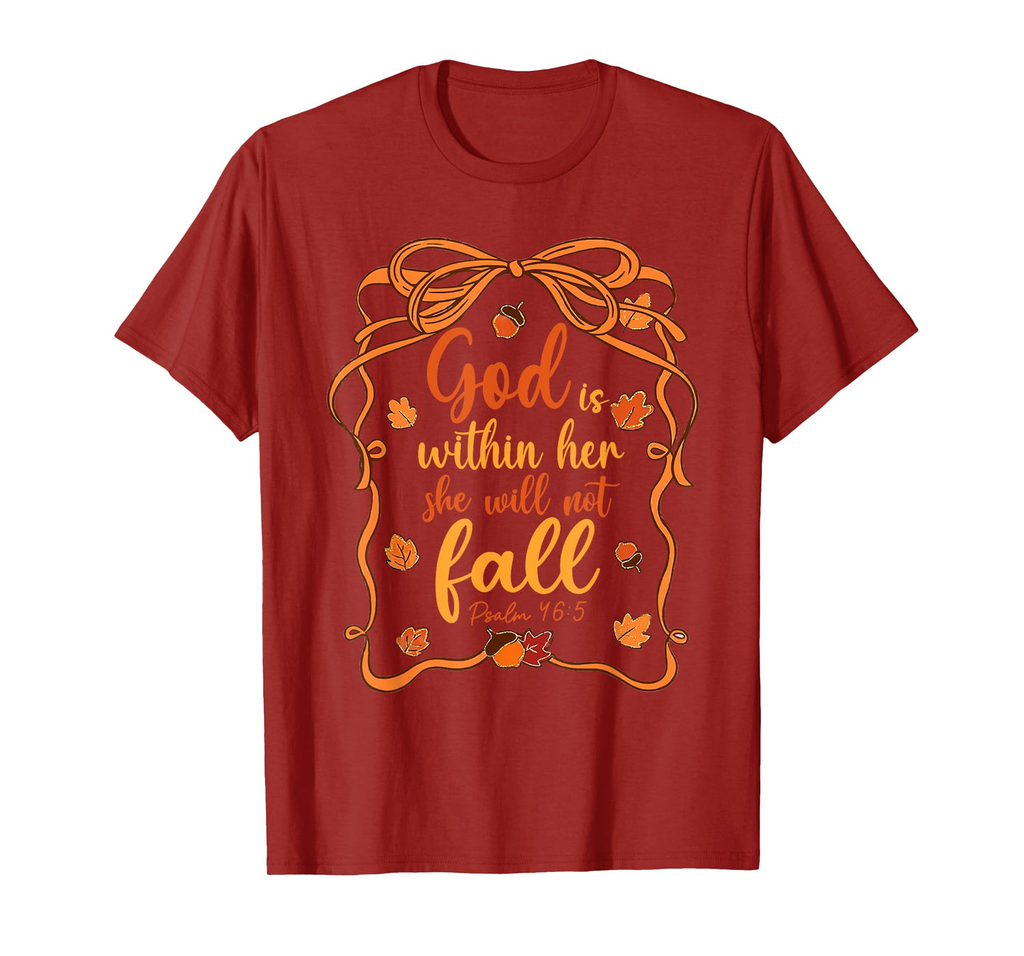 God is Within Her She Will Not Fall Preppy Bible Verse T-Shirt